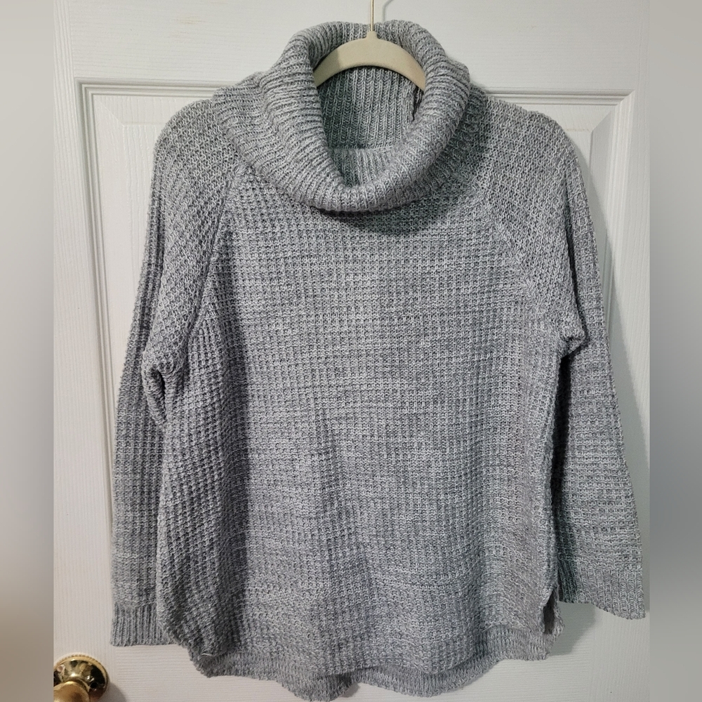 Womens Gray Turtleneck Sweater